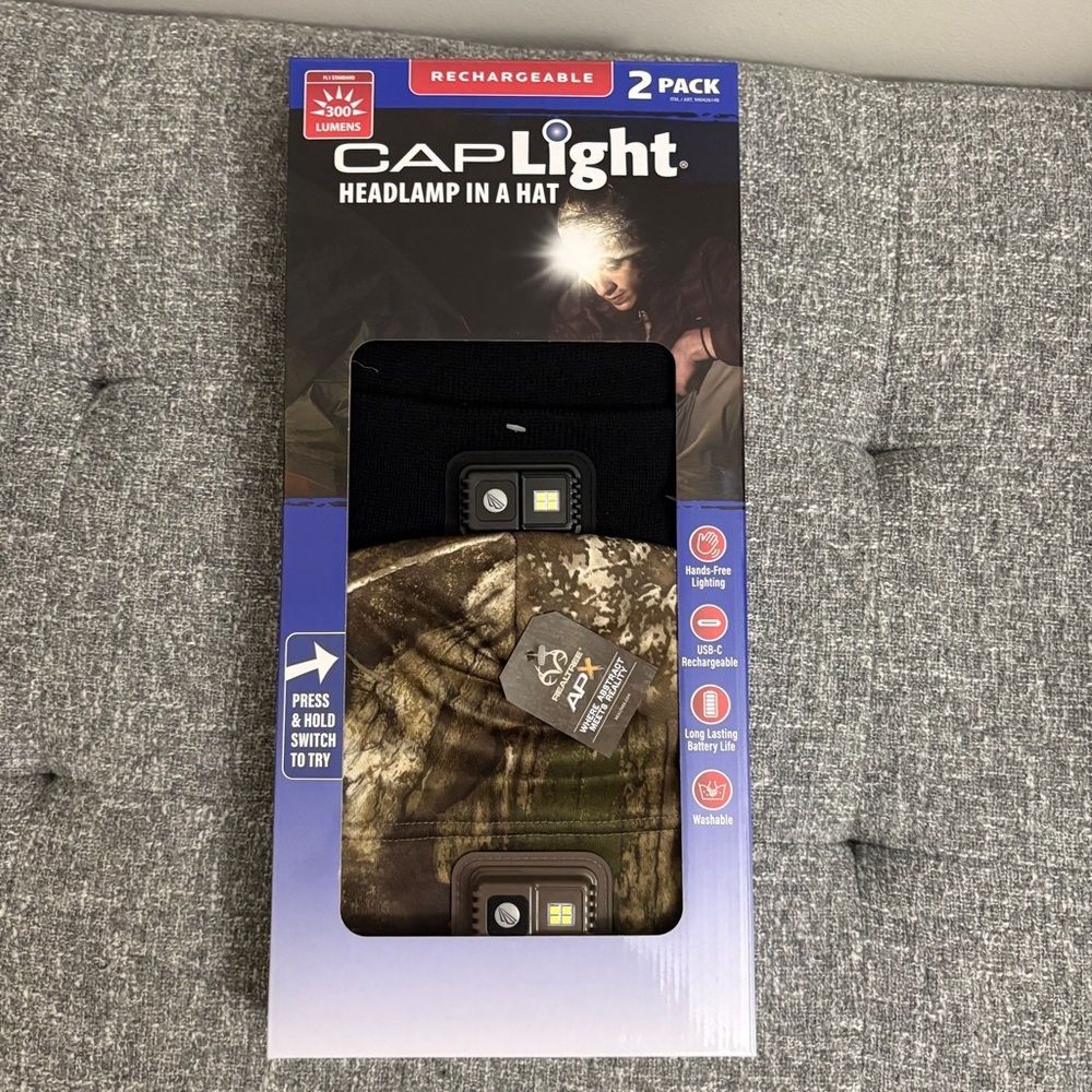 Realtree Camouflage/Black  Cap with LED Light